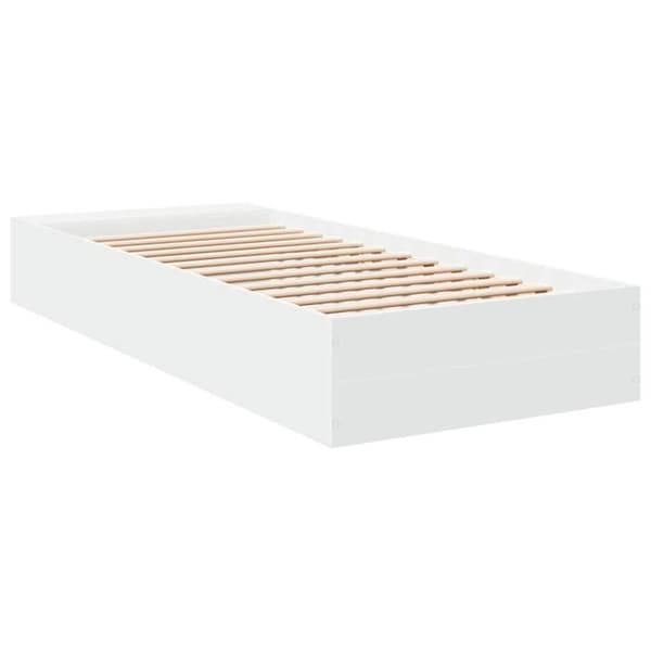 Sengestel - EKSKLUSIV HUS - 75 x 190 cm - Hvid - Spånplader - Indbygget opbevaring Vit