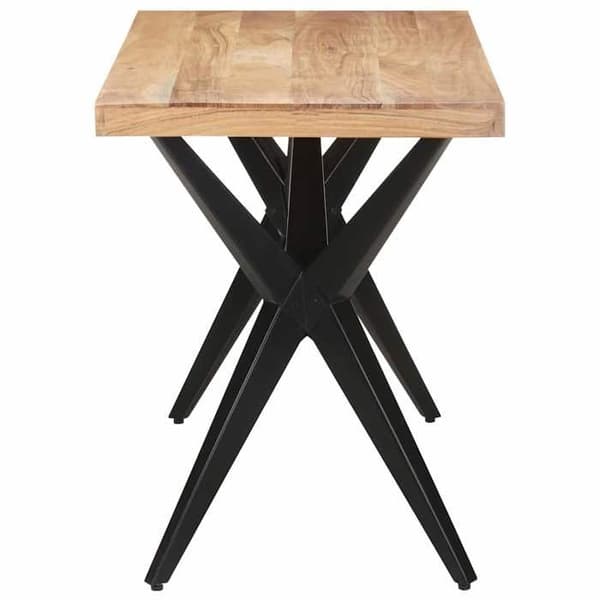 Matbord - EXKLUSIV HEM - 120x60x76 cm - Massivt akacia - Pulverlackerade ben i stål - Rektangulär