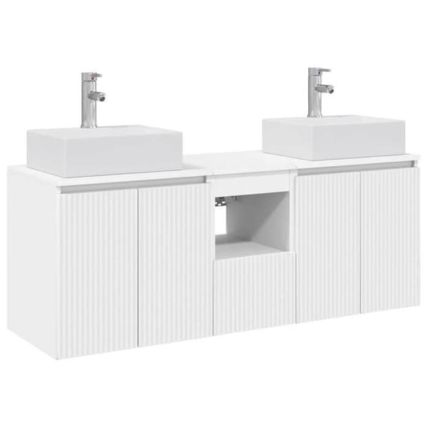 Maison Exclusive - 3-delars badrumsskåpset Vit