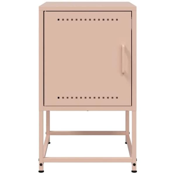 Maison Exclusive - Yöpöydät 2 kpl vaaleanpunainen 36x39x60,5 cm teräs