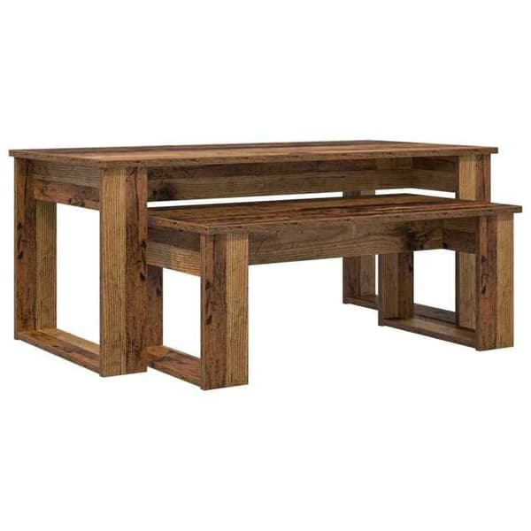 Bord - EKSKLUSIV HUS - Sæt med 2 dele - Ingeniørtræ - Rektangulær 100x50x42 cm - Moderne