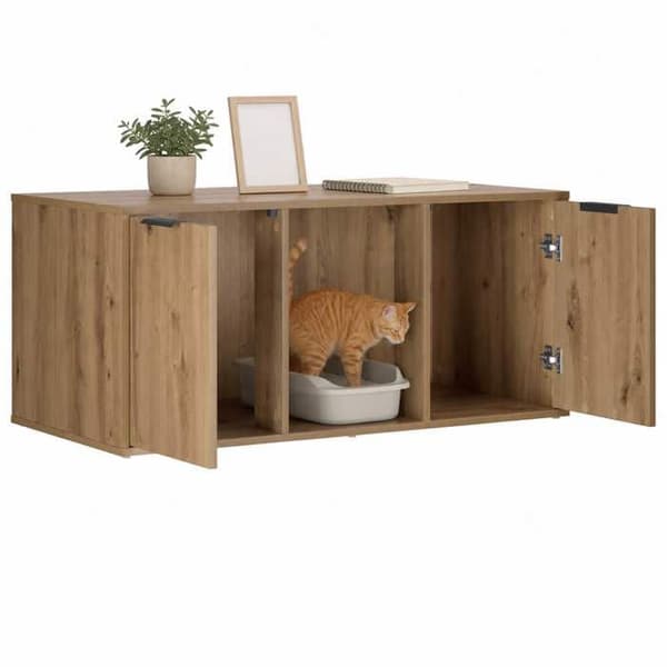 Maison Exclusive - Möbel för kattlåda Ek hantverk 100 x 49 x 45 cm