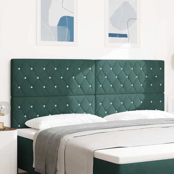 Maison Exclusive - LED-hovedgærde med mørkegrønne LED-strips 200 cm Velour
