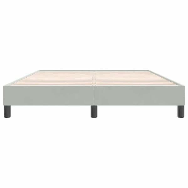 Sengestel - EKSKLUSIV HUS - 160x220 cm - Lys grå velour - Lamelseng - Robuste ben Ljusgrått