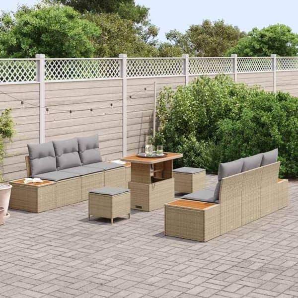 Maison Exclusive - 9-delars trädgårdsoff-set 8-sits