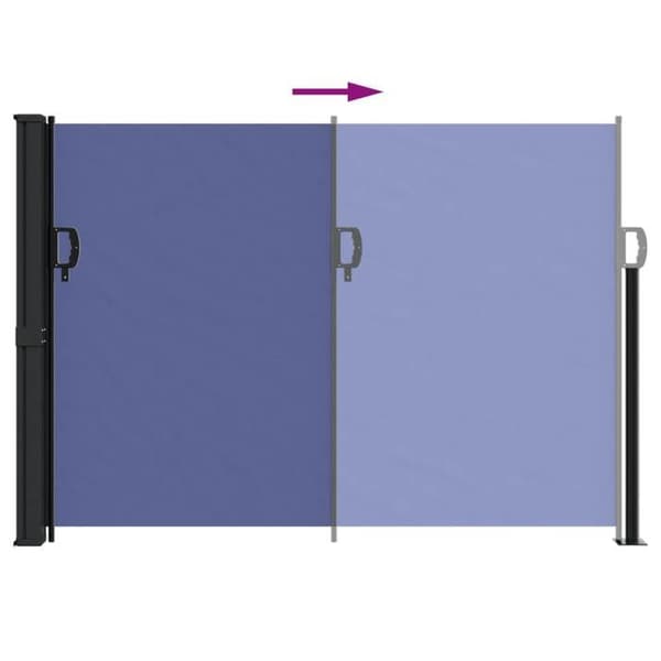 Sidelæns markise - EKSKLUSIV HUS - 140x600 cm - Blå - 100% polyester PU - Vand- & UV-resistent Blå