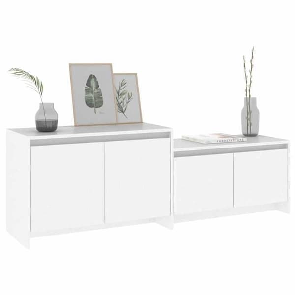 Maison Exclusive - TV Møbel Hvid 146,5x35x50 cm Ingeniørtræ