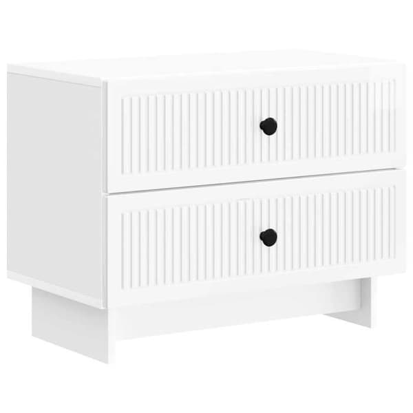 Maison Exclusive - Sängbord Vit glansig 62 x 34,5 x 47,5 cm