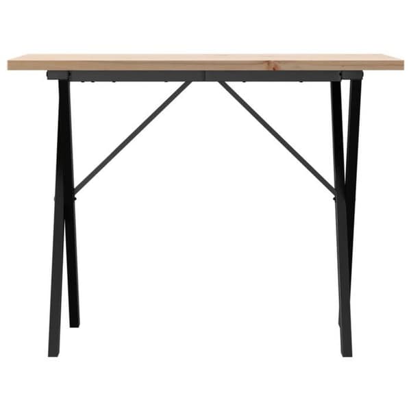 Spisebord - EKSKLUSIV HUS - X-ramme - massiv fyrretræ - rektangulær 100x50x75,5 cm