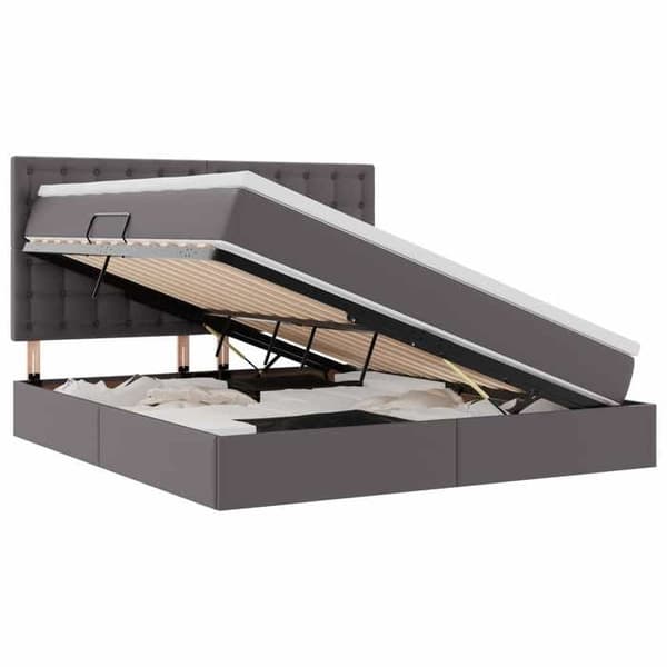 Maison Exclusive - Förvaringssäng Grå 160 x 200 cm Syntetiskt läder