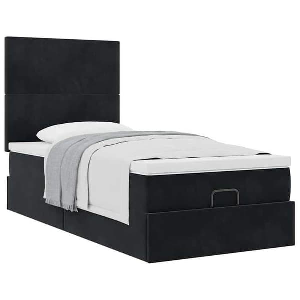 Maison Exclusive - Ottoman-seng med sort madras 90x190 cm velour