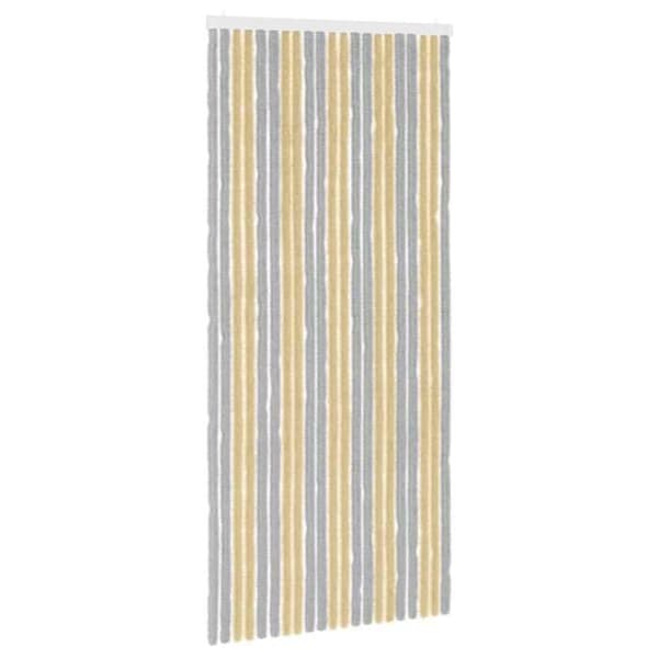 Maison Exclusive - Insektsgardin i grå och beige chenille 90 x 200 cm