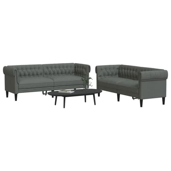 Maison Exclusive - Sæt af 2 sofaer mørkegrå stof