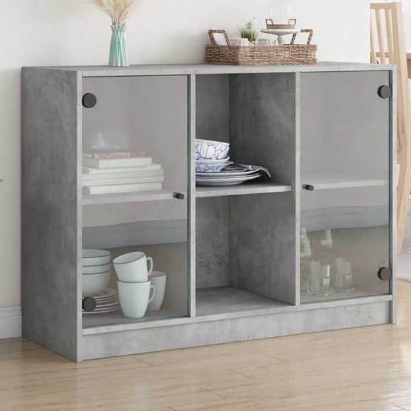 Maison Exclusive - Buffet grå beton 102x37x75,5 cm ingeniørtræ