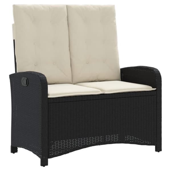 Maison Exclusive - 4-osainen puutarhakalusteryhmä mustilla tyynyillä