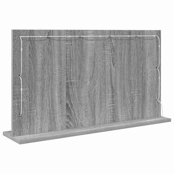 Spejl - EKSKLUSIVT HUS - Grå Sonoma - Rektangulær 80 x 45 x 18 cm - Indbygget LED-belysning - USB 5V strømforsyning Gris Sonoma