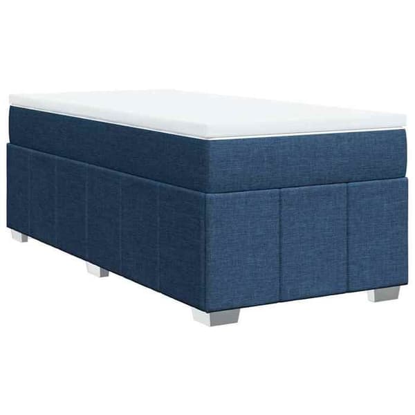 Maison Exclusive - Seng med lameller og madras Blå 100x200 cm Stof