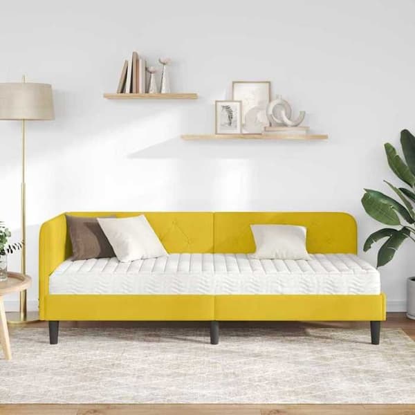 Maison Exclusive - Gul hörnsängram 80 x 200 cm Sammet Gul