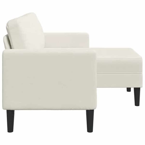Soffa 2 platser - MAISON EXCLUSIVE - Maison Exclusive - krämfärgad sammet - integrerad divan - 125 cm