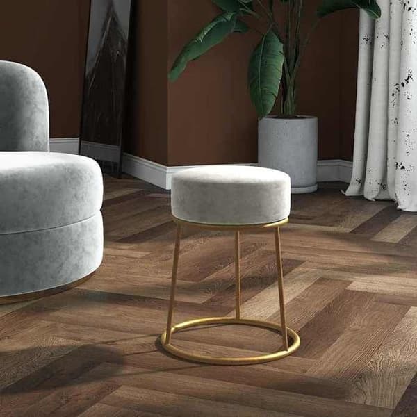 Maison Exclusive - Vaaleanharmaa samettipyöreä jakkara Ljusgrått