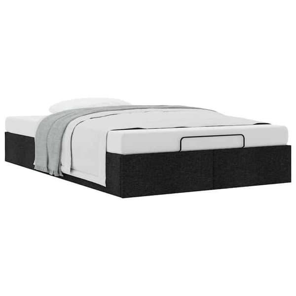 Sengestel ottoman - EKSKLUSIV HUS - 120x200 cm - Sort - Polyesterstof - Hydraulisk løft Svart