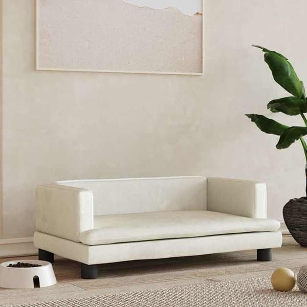 Maison Exclusive - Koiran sänky, kerma 80x45x30 cm sametti Grädde