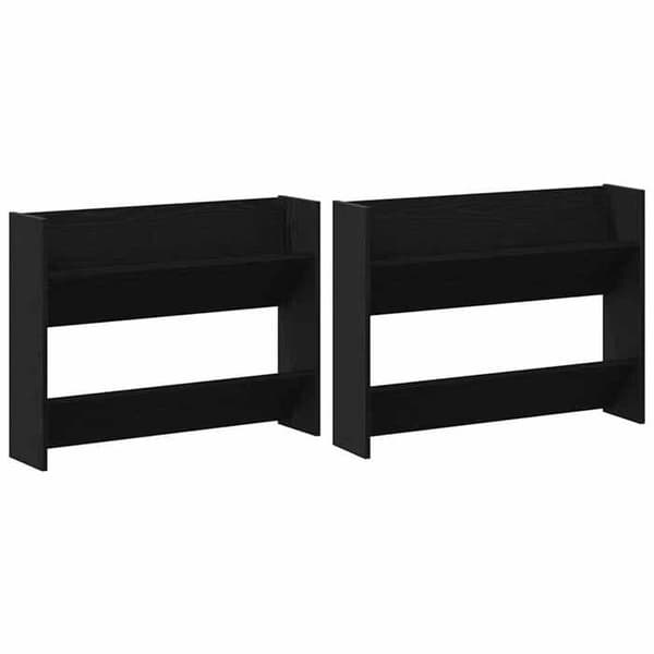 Skoopbevaring - EKSKLUSIV HUS - 83 x 18 x 60 cm - Ingeniørtræ - Væghængt - Sort