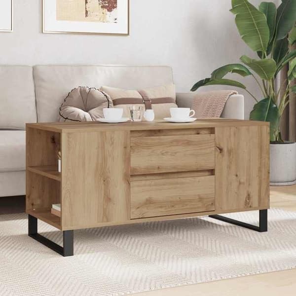 Maison Exclusive - Håndlavet egetræsbord 102 x 44,5 x 50 cm