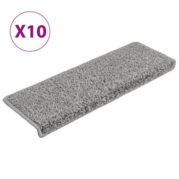 Maison Exclusive - Trappe tæppe 10 dele 65 x 21 x 4 cm Grå rektangulær kant Grå