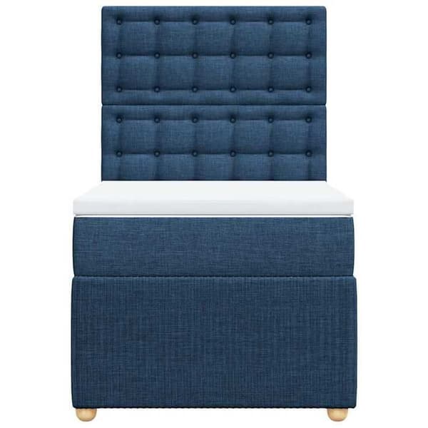 Maison Exclusive - Sengestel med springmadras Blå 90x200 cm Stof
