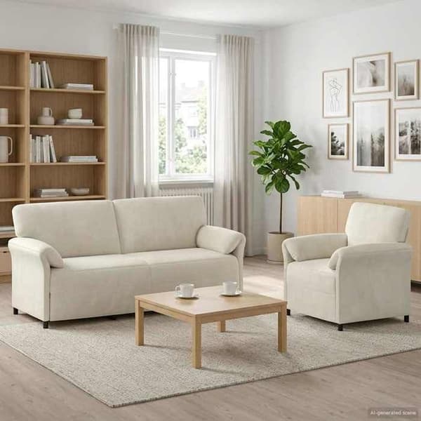 Maison Exclusive - Sæt af 2 Sofaer Creme Velour