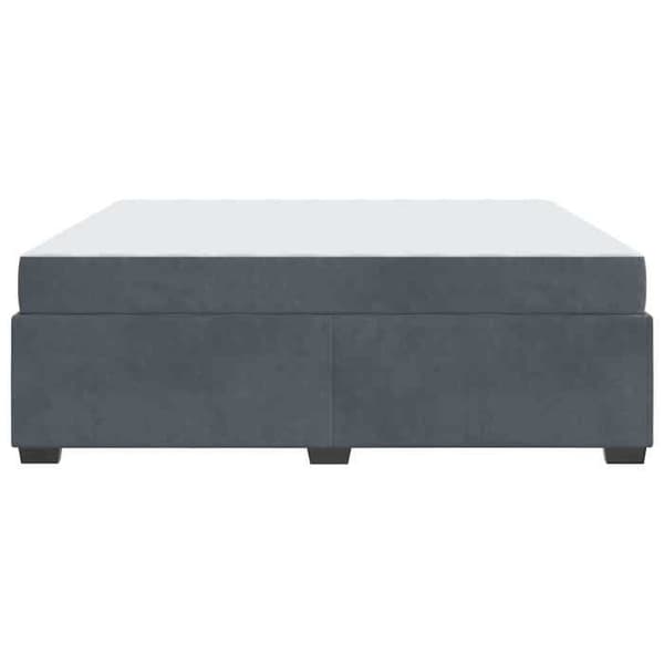 Sängram med madrass - EXKLUSIV HEM - 180 x 200 cm - Sammet - Mörkgrå - Lattsäng Mörkgrå