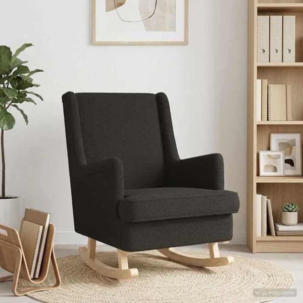 Maison Exclusive - Musta keinutuoli 62 x 80 x 85 cm Bouclé