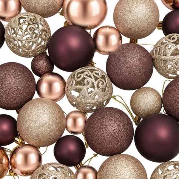 Maison Exclusive - Julkulor 100 st champagne och brunt 3 / 4 / 6 cm