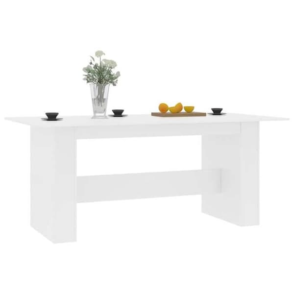Spisebord - EKSKLUSIV HUS - 180 x 90 x 76 cm - Hvid - Ingeniørtræ - 3 sammenkoblede plader Vit