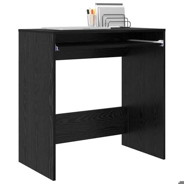 Maison Exclusive - Kontor Sort egetræ Ingeniørtræ 77,5 x 43 x 79 cm svart ek