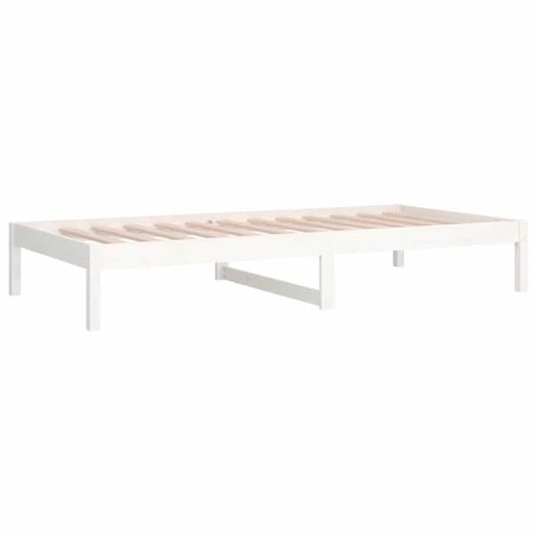 Maison Exclusive - Sängsoffa utan madrass vit 90x200 cm massiv furu