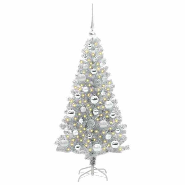 Juletræ - EKSKLUSIV HUS - PET - Sølv - 120 cm - LED USB Pengar