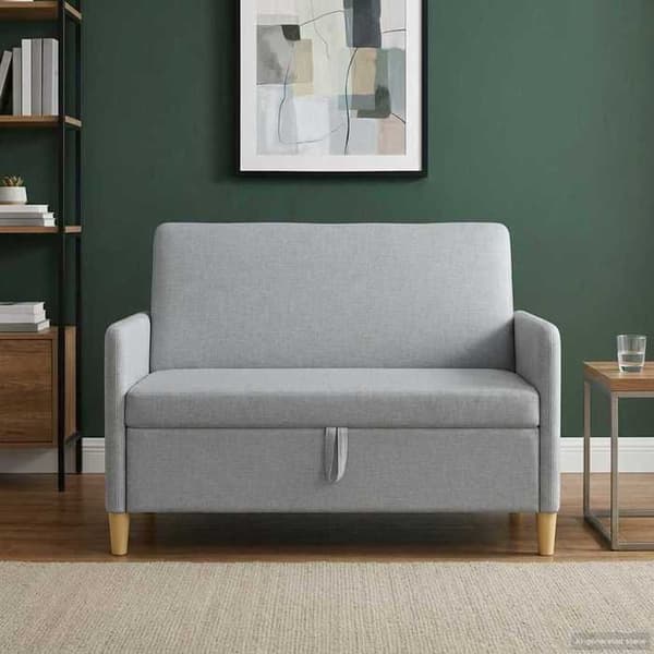 Maison Exclusive - Sohva säilytystilalla Vaaleanharmaa 122 x 78 x 87 cm Polyesteri