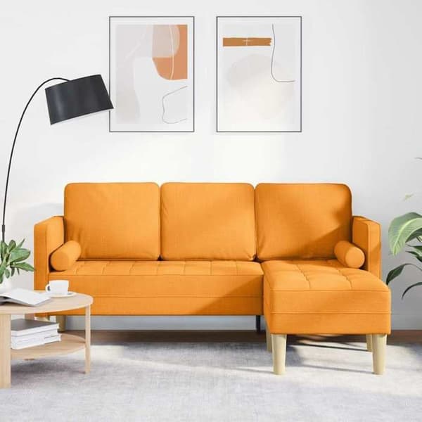 Maison Exclusive - Soffgrupp med mörkgula kuddar i polyester