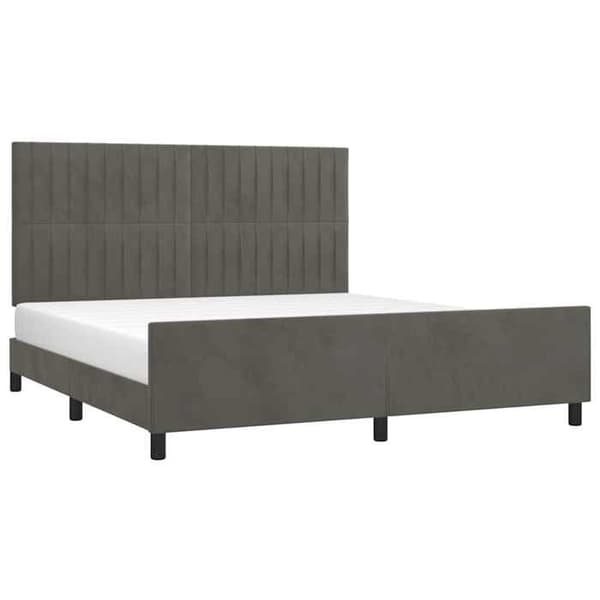 Maison Exclusive - Sängram utan madrass mörkgrå 160x200 cm sammet