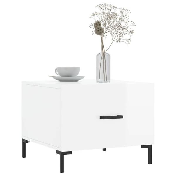 Maison Exclusive - 2 st soffbord vit glansig 50x50x40cm ingenjörsträ