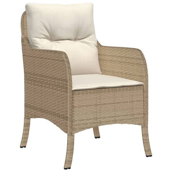 Maison Exclusive - Puutarhakalusteryhmä tyynyillä 5 kpl Beige polyrottinki beige
