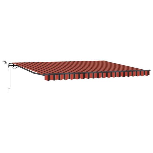 Maison Exclusive - Elektrisk markis med LED och sensor 4,5 x 3,5 m Orange och brun