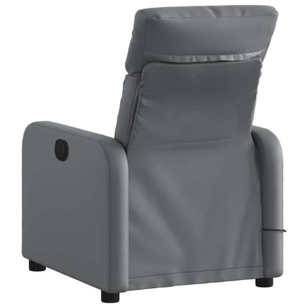 Maison Exclusive - Grå lutande massagefåtölj i konstläder