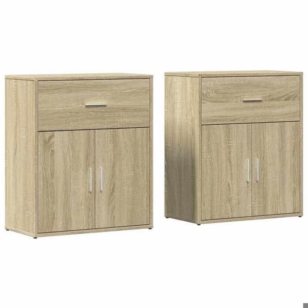 Maison Exclusive - Buffet 2 stk. Sonoma eg 60x31x70 cm ingeniørtræ