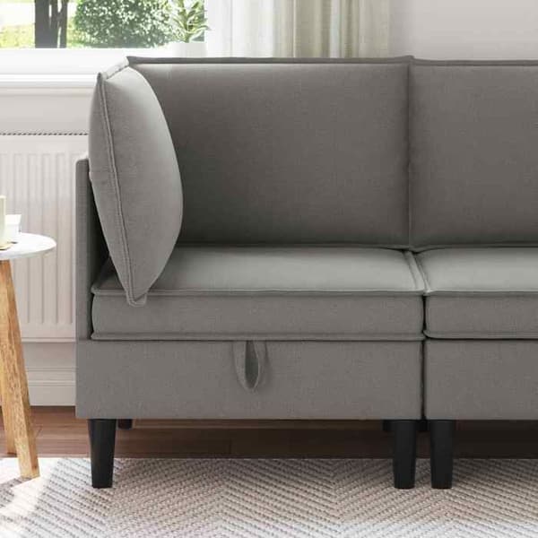 Maison Exclusive - Hjørnesofa med opbevaring Mørkegrå Velour