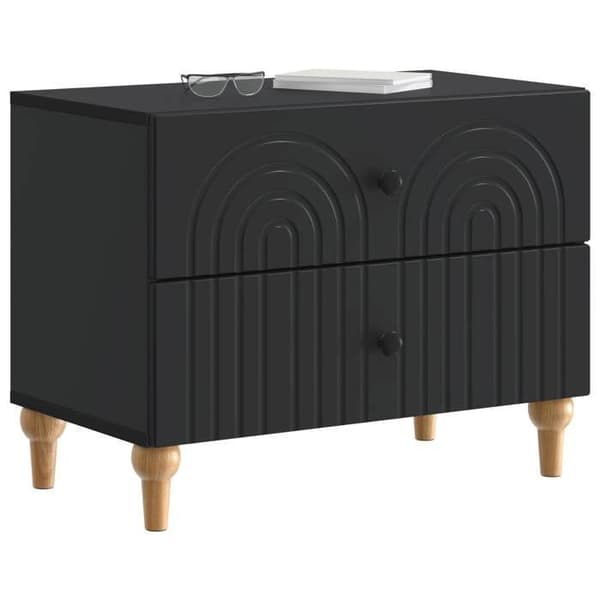 Maison Exclusive - Natbord Sort 62 x 34,5 x 48 cm Ingeniørtræ