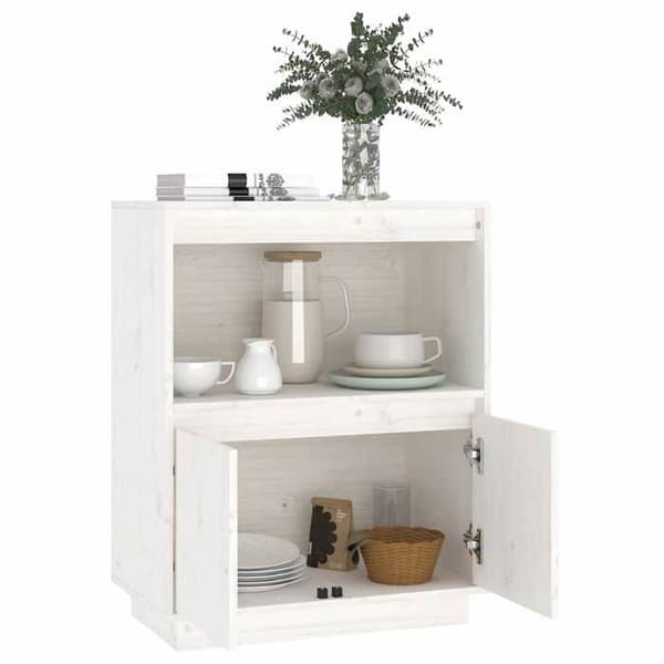 Maison Exclusive - Buffé Vit 60x34x75 cm Massivt furu Vit