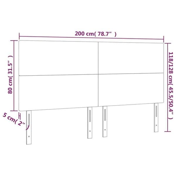 Maison Exclusive - LED Hovedgærde Lys Grå 200x5x118/128 cm Stof Ljusgrått